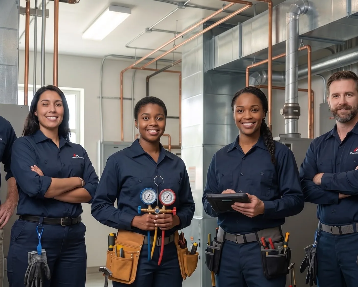Kessler technicians preparing equipment